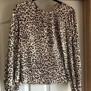 H&M leopard print top with gold button back